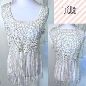 TILT from Tilly’s Crochet Fringe Top Small Medium